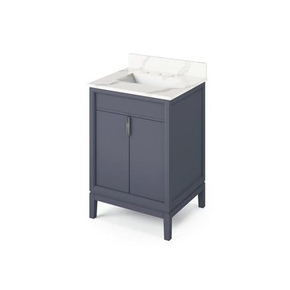 Jeffrey Alexander - 24 Inch Theodora Vanity with Vanity Top and undermount rectangle bowl