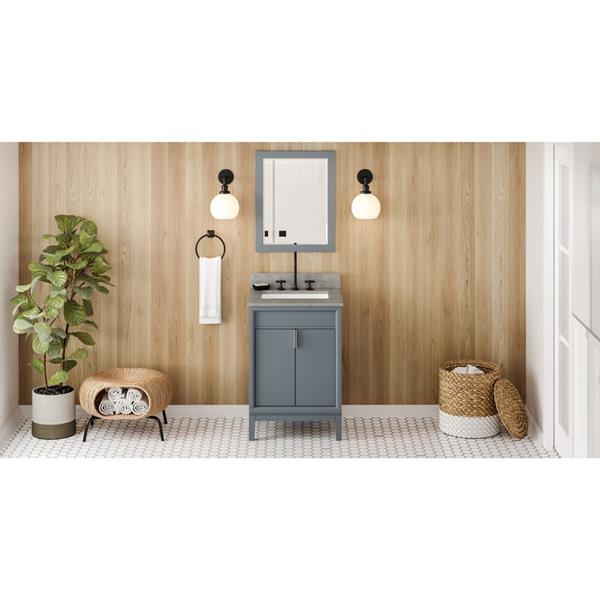 Jeffrey Alexander - 24 Inch Theodora Vanity with Vanity Top and undermount rectangle bowl