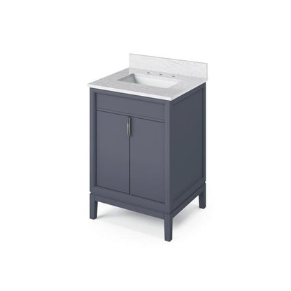 Jeffrey Alexander - 24 Inch Theodora Vanity with Vanity Top and undermount rectangle bowl