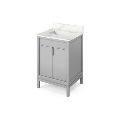 Jeffrey Alexander - 24 Inch Theodora Vanity with Vanity Top and undermount rectangle bowl