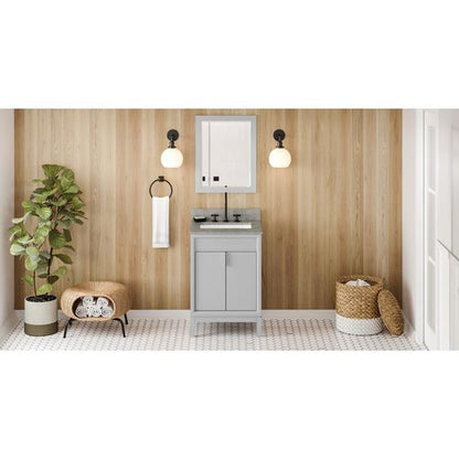 Jeffrey Alexander - 24 Inch Theodora Vanity with Vanity Top and undermount rectangle bowl