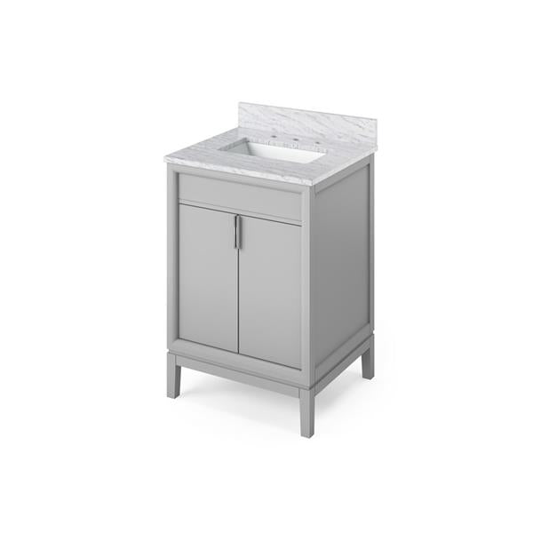 Jeffrey Alexander - 24 Inch Theodora Vanity with Vanity Top and undermount rectangle bowl