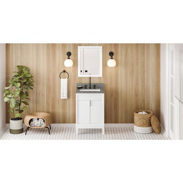 Jeffrey Alexander - 24 Inch Theodora Vanity with Vanity Top and undermount rectangle bowl
