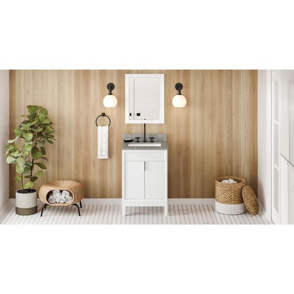 Jeffrey Alexander - 24 Inch Theodora Vanity with Vanity Top and undermount rectangle bowl