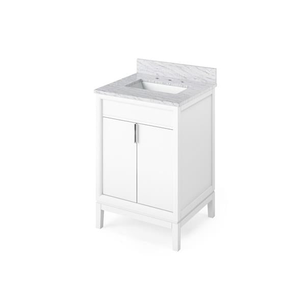Jeffrey Alexander - 24 Inch Theodora Vanity with Vanity Top and undermount rectangle bowl