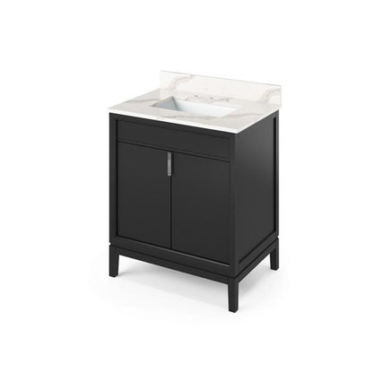 Jeffrey Alexander - 30 Inch Theodora Vanity with Vanity Top and undermount rectangle bowl