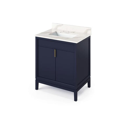 Jeffrey Alexander - 30 Inch Theodora Vanity with Vanity Top and undermount rectangle bowl