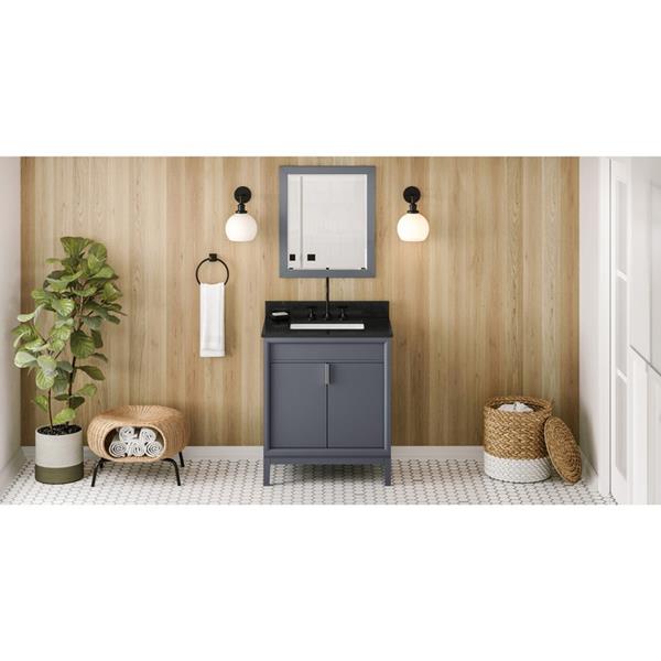 Jeffrey Alexander - 30 Inch Theodora Vanity with Vanity Top and undermount rectangle bowl