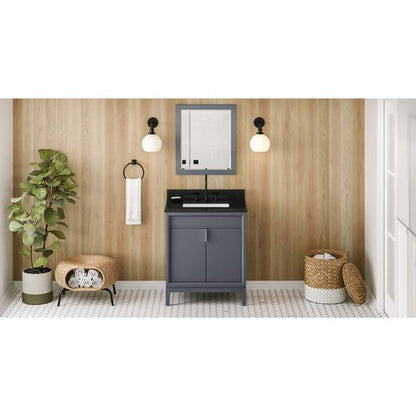 Jeffrey Alexander - 30 Inch Theodora Vanity with Vanity Top and undermount rectangle bowl