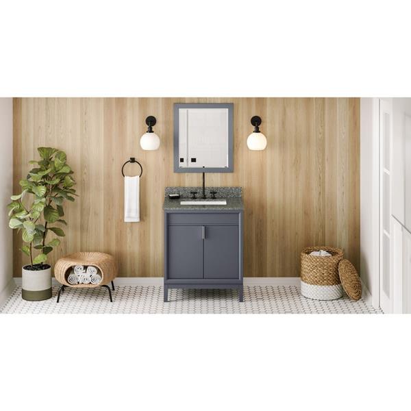 Jeffrey Alexander - 30 Inch Theodora Vanity with Vanity Top and undermount rectangle bowl