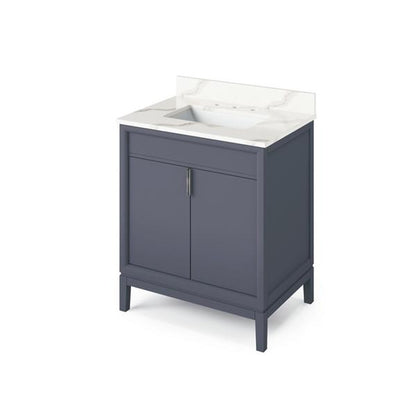 Jeffrey Alexander - 30 Inch Theodora Vanity with Vanity Top and undermount rectangle bowl