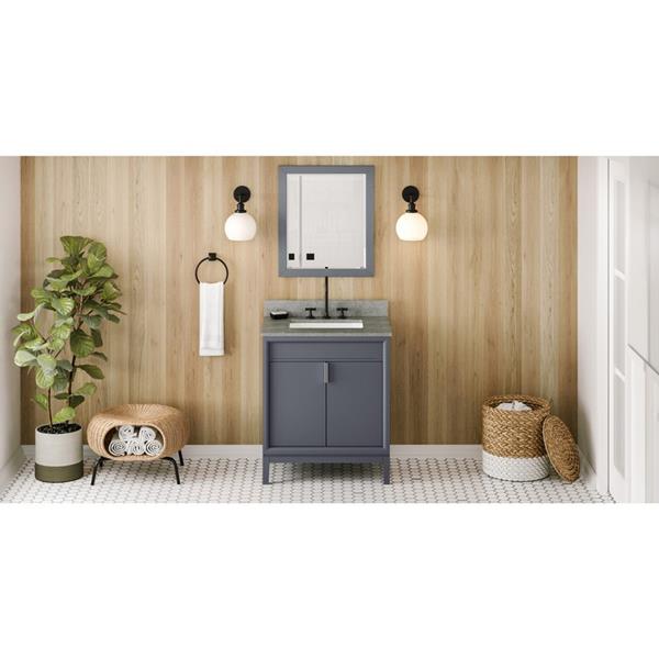 Jeffrey Alexander - 30 Inch Theodora Vanity with Vanity Top and undermount rectangle bowl