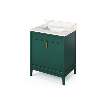 Jeffrey Alexander - 30 Inch Theodora Vanity with Vanity Top and undermount rectangle bowl