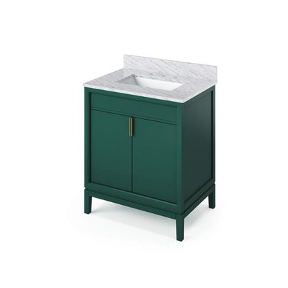 Jeffrey Alexander - 30 Inch Theodora Vanity with Vanity Top and undermount rectangle bowl