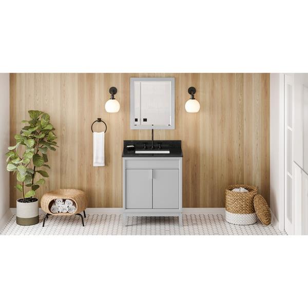 Jeffrey Alexander - 30 Inch Theodora Vanity with Vanity Top and undermount rectangle bowl