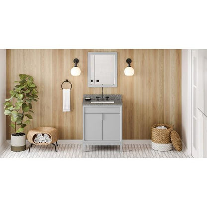 Jeffrey Alexander - 30 Inch Theodora Vanity with Vanity Top and undermount rectangle bowl