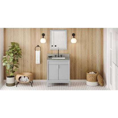 Jeffrey Alexander - 30 Inch Theodora Vanity with Vanity Top and undermount rectangle bowl