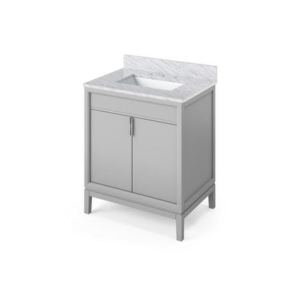 Jeffrey Alexander - 30 Inch Theodora Vanity with Vanity Top and undermount rectangle bowl