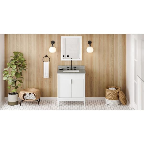 Jeffrey Alexander - 30 Inch Theodora Vanity with Vanity Top and undermount rectangle bowl