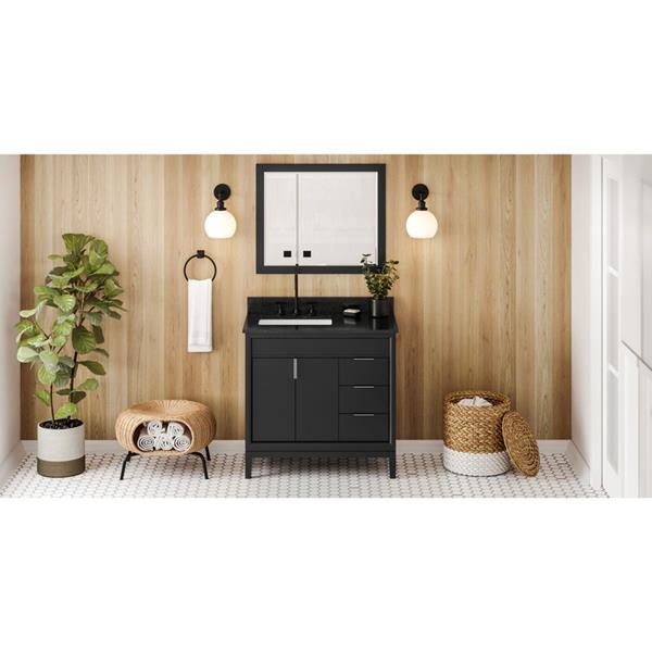 Jeffrey Alexander - 36 Inch Theodora Vanity, left offset with Vanity Top and undermount rectangle bowl