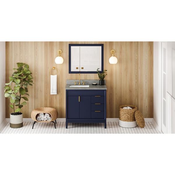 Jeffrey Alexander - 36 Inch Theodora Vanity, left offset with Vanity Top and undermount rectangle bowl