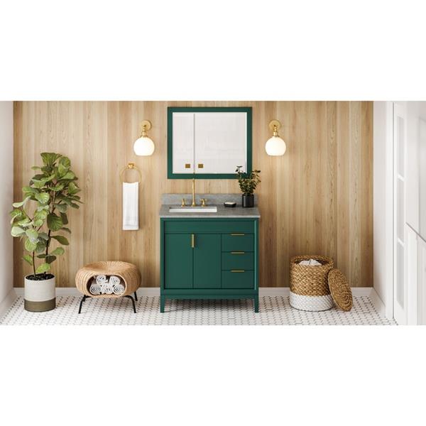 Jeffrey Alexander - 36 Inch Theodora Vanity, left offset with Vanity Top and undermount rectangle bowl
