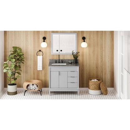 Jeffrey Alexander - 36 Inch Theodora Vanity, left offset with Vanity Top and undermount rectangle bowl
