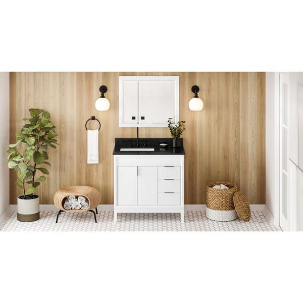 Jeffrey Alexander - 36 Inch Theodora Vanity, left offset with Vanity Top and undermount rectangle bowl