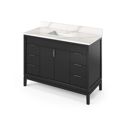 Jeffrey Alexander - 48 Inch Theodora Vanity with Vanity Top and undermount rectangle bowl