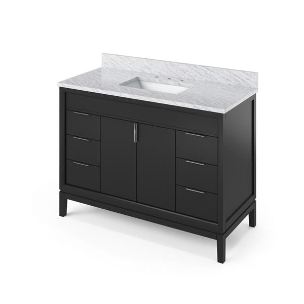 Jeffrey Alexander - 48 Inch Theodora Vanity with Vanity Top and undermount rectangle bowl