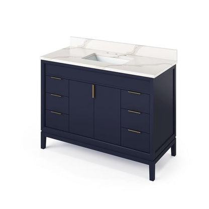 Jeffrey Alexander - 48 Inch Theodora Vanity with Vanity Top and undermount rectangle bowl