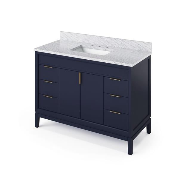 Jeffrey Alexander - 48 Inch Theodora Vanity with Vanity Top and undermount rectangle bowl