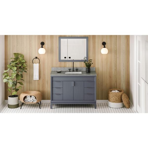 Jeffrey Alexander - 48 Inch Theodora Vanity with Vanity Top and undermount rectangle bowl