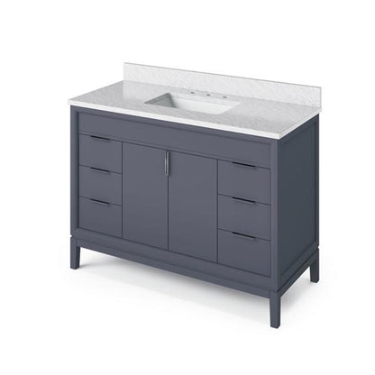 Jeffrey Alexander - 48 Inch Theodora Vanity with Vanity Top and undermount rectangle bowl