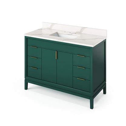 Jeffrey Alexander - 48 Inch Theodora Vanity with Vanity Top and undermount rectangle bowl