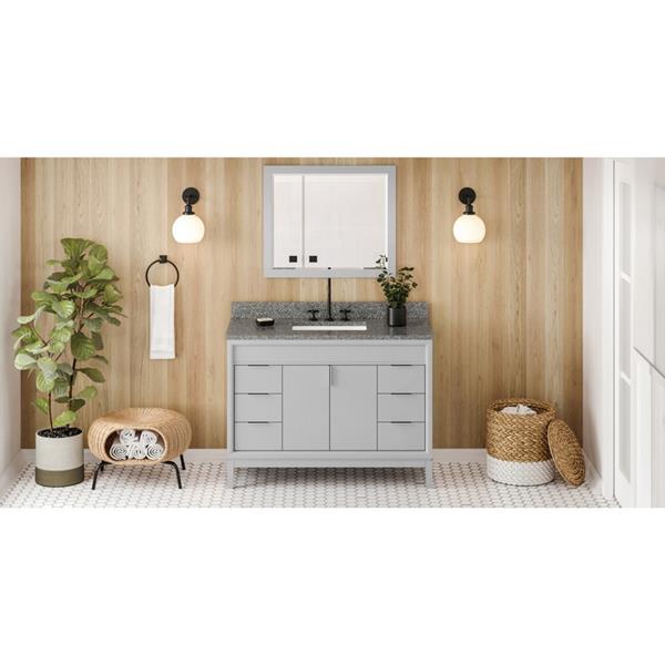 Jeffrey Alexander - 48 Inch Theodora Vanity with Vanity Top and undermount rectangle bowl