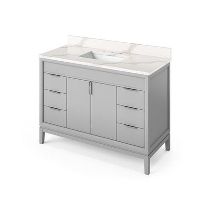 Jeffrey Alexander - 48 Inch Theodora Vanity with Vanity Top and undermount rectangle bowl
