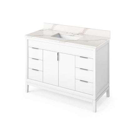 Jeffrey Alexander - 48 Inch Theodora Vanity with Vanity Top and undermount rectangle bowl