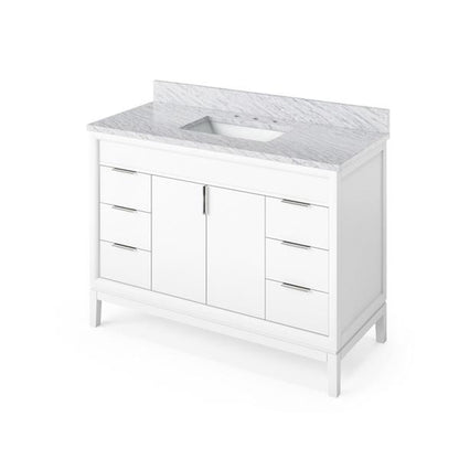 Jeffrey Alexander - 48 Inch Theodora Vanity with Vanity Top and undermount rectangle bowl