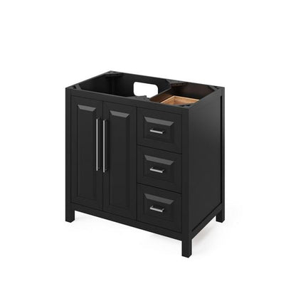 Jeffrey Alexander - 36 Inch Cade left offset  Single Sink Free Standing Vanity Cabinet - Less Vanity Top
