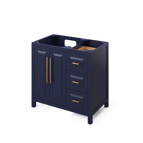 Jeffrey Alexander - 36 Inch Cade left offset  Single Sink Free Standing Vanity Cabinet - Less Vanity Top