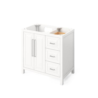 Jeffrey Alexander - 36 Inch Cade left offset  Single Sink Free Standing Vanity Cabinet - Less Vanity Top