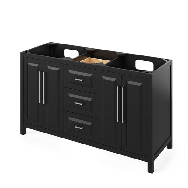 Jeffrey Alexander - 60 Inch Cade Double Bowl Free Standing Vanity Cabinet - Less Vanity Top