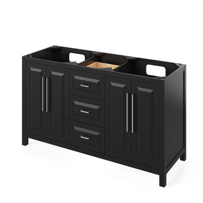 Jeffrey Alexander - 60 Inch Cade Double Bowl Free Standing Vanity Cabinet - Less Vanity Top
