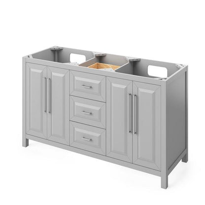 Jeffrey Alexander - 60 Inch Cade Double Bowl Free Standing Vanity Cabinet - Less Vanity Top