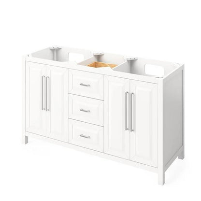 Jeffrey Alexander - 60 Inch Cade Double Bowl Free Standing Vanity Cabinet - Less Vanity Top