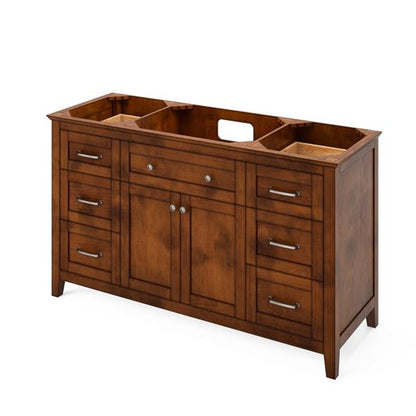 Jeffrey Alexander - 60 Inch Chatham Single Sink Free Standing Vanity Cabinet - Less Vanity Top