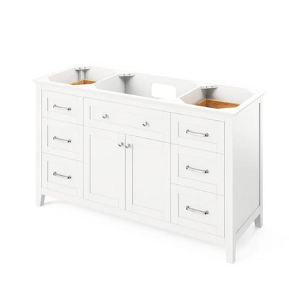 Jeffrey Alexander - 60 Inch Chatham Single Sink Free Standing Vanity Cabinet - Less Vanity Top
