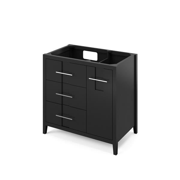 Jeffrey Alexander - 36 Inch Katara Left offset Single Sink Free Standing Vanity Cabinet - Less Vanity Top