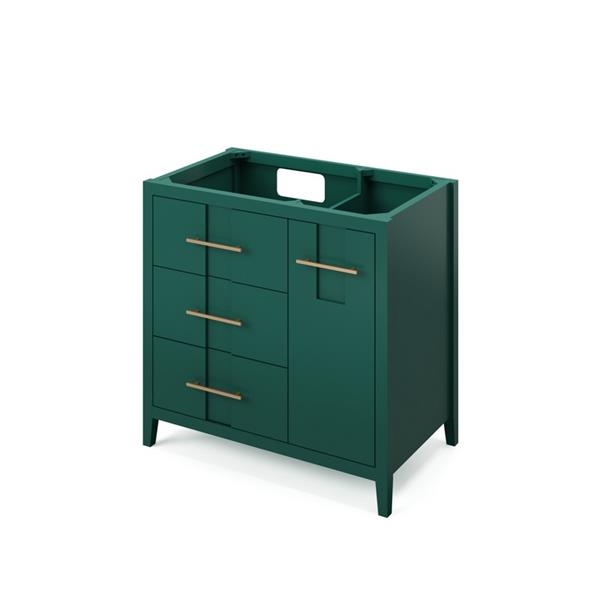 Jeffrey Alexander - 36 Inch Katara Left offset Single Sink Free Standing Vanity Cabinet - Less Vanity Top